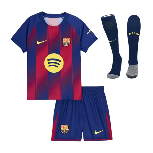 Kid‘s Barcelona Home Soccer Jerseys (Jersey+Short+Socks) Kit 2025/26 Top Koszulki Pilka Sklep