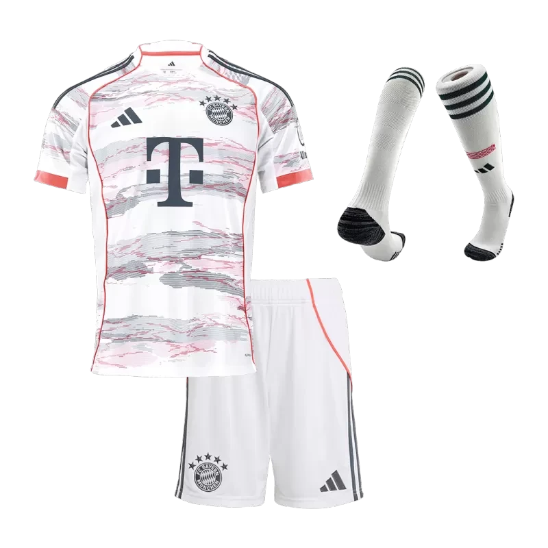 Kid's Bayern Munich Away Soccer Jersey Kit(Jersey+Shorts+Socks) 2025/26 Top Koszulki Pilka Sklep