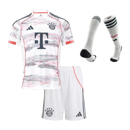 Kid's Bayern Munich Away Soccer Jersey Kit(Jersey+Shorts+Socks) 2025/26 Top Koszulki Pilka Sklep