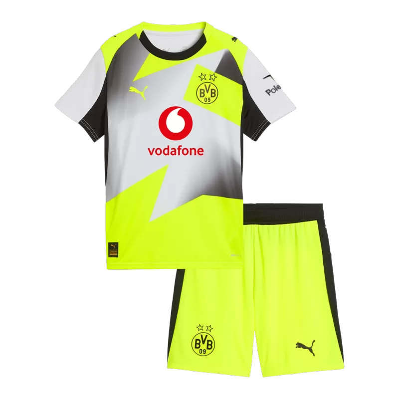Kid's Borussia Dortmund Away Soccer Jersey Kit (Jersey+Shorts) 2025/26