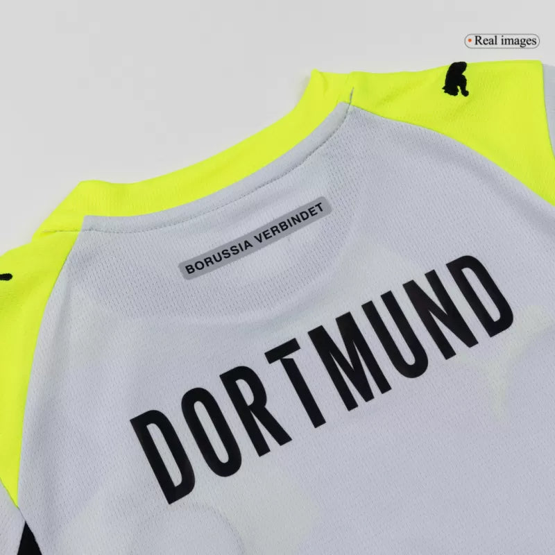 Kid's Borussia Dortmund Away Soccer Jersey Kit (Jersey+Shorts) 2025/26