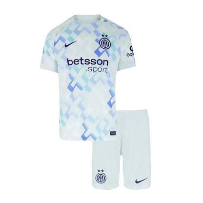 Kid's Inter Milan Away Soccer Jersey Kit(Jersey+Shorts) 2025/26 Top Koszulki Pilka Sklep