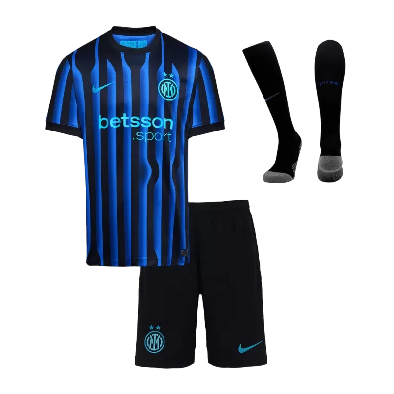 Kid's Inter Milan Home Soccer Jersey Kit(Jersey+Shorts+Socks) 2025/26 Top Koszulki Pilka Sklep