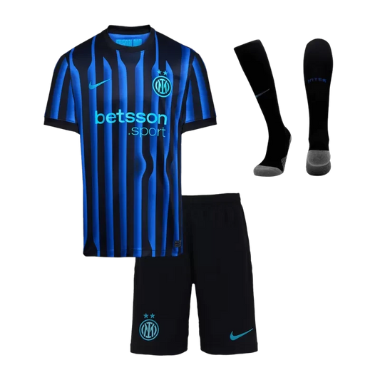 Kid's Inter Milan Home Soccer Jersey Kit(Jersey+Shorts+Socks) 2025/26 Top Koszulki Pilka Sklep