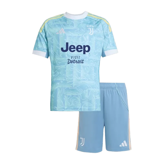 Kid's Juventus Away Soccer Jersey Kit(Jersey+Shorts) 2025/26 Top Koszulki Pilka Sklep