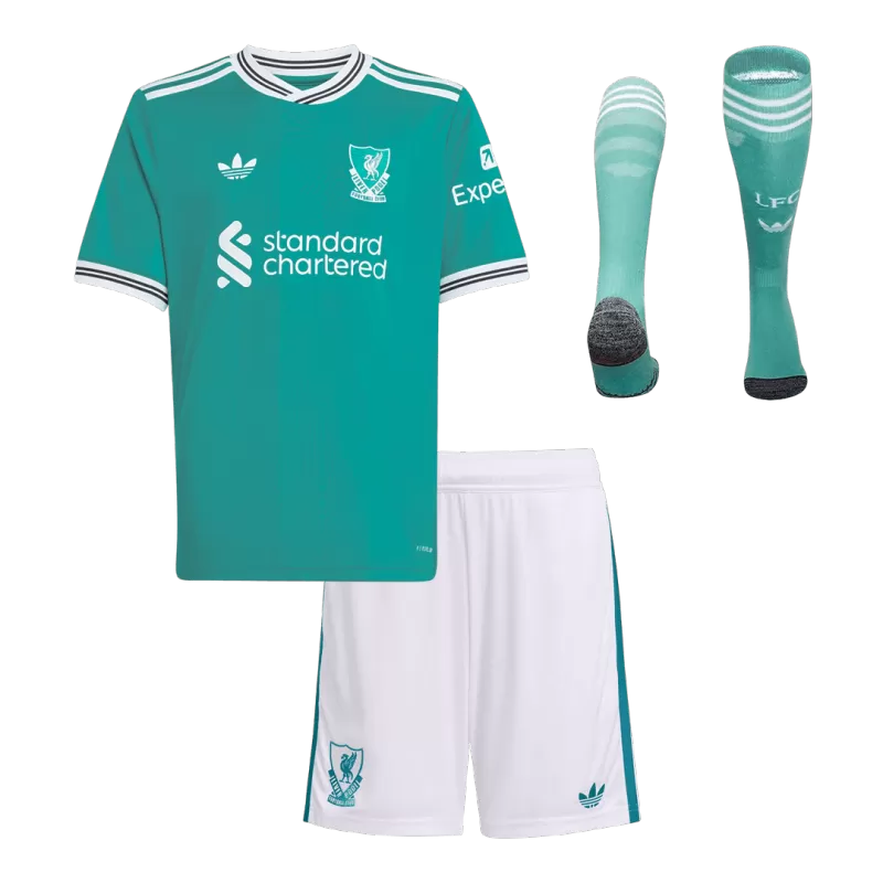 Kid's Liverpool Third Away Soccer Jersey 2025/26 (Jersey+Shorts+Socks) Top Koszulki Pilka Sklep