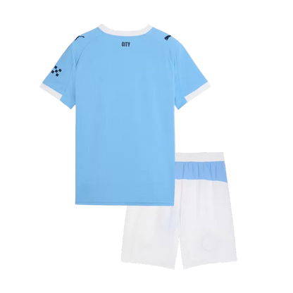 Kid's Manchester City Home Soccer Jersey Kit(Jersey+Shorts) 2025/26 Top Koszulki Pilka Sklep