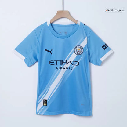 Kid's Manchester City Home Soccer Jersey Kit(Jersey+Shorts) 2025/26 Top Koszulki Pilka Sklep