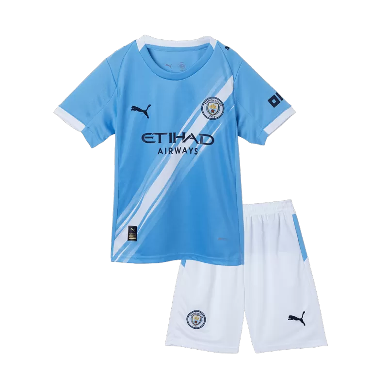 Kid's Manchester City Home Soccer Jersey Kit(Jersey+Shorts) 2025/26 Top Koszulki Pilka Sklep