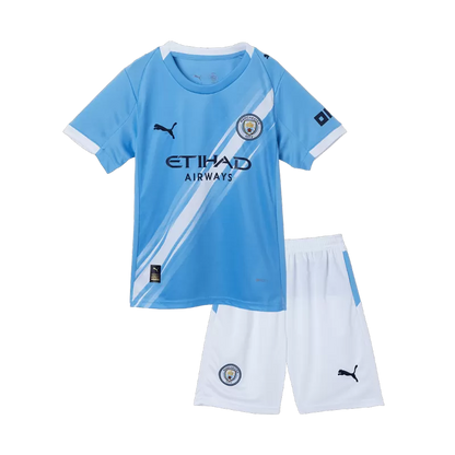 Kid's Manchester City Home Soccer Jersey Kit(Jersey+Shorts) 2025/26 Top Koszulki Pilka Sklep