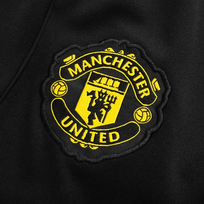 Zestaw Treningowy Dziecięcy Manchester United 1/4 Zip (Kurtka + Spodnie) 2025/26 – Czarny Top Koszulki Pilka Sklep