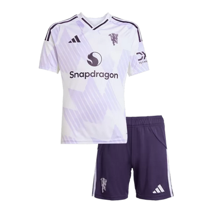 Kid's Manchester United Away Soccer Jersey Kit(Jersey+Shorts) 2025/26 Top Koszulki Pilka Sklep