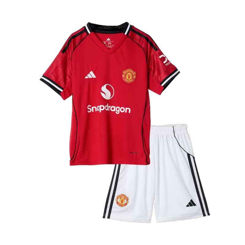 Kid's Manchester United Home Soccer Jersey Kit(Jersey+Shorts) 2025/26 Top Koszulki Pilka Sklep