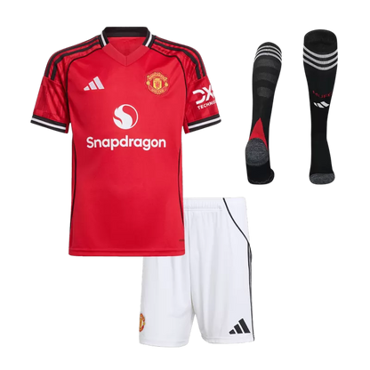 Kid's Manchester United Home Soccer Jersey Kit(Jersey+Shorts+Socks) 2025/26 Top Koszulki Pilka Sklep