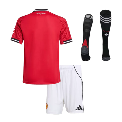 Kid's Manchester United Home Soccer Jersey Kit(Jersey+Shorts+Socks) 2025/26 Top Koszulki Pilka Sklep