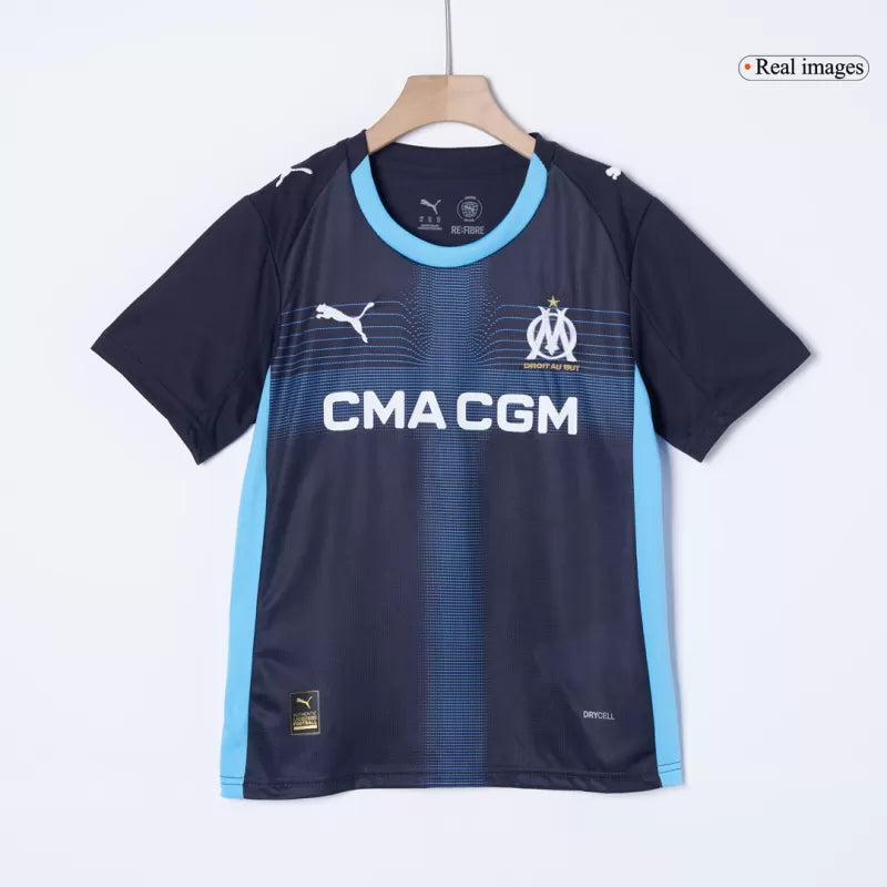 Kid's Marseille Away Soccer Jerseys Kit (Jersey+Shorts) 2025/26 Top Koszulki Pilka Sklep