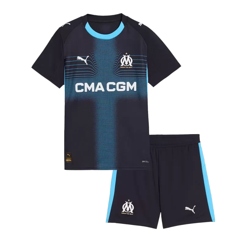 Kid's Marseille Away Soccer Jerseys Kit (Jersey+Shorts) 2025/26 Top Koszulki Pilka Sklep