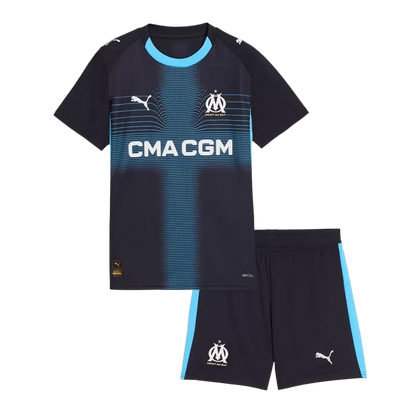 Kid's Marseille Away Soccer Jerseys Kit (Jersey+Shorts) 2025/26 Top Koszulki Pilka Sklep