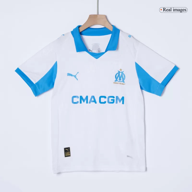 Kid's Marseille Home Soccer Jerseys Kit (Jersey+Shorts) 2025/26 Top Koszulki Pilka Sklep