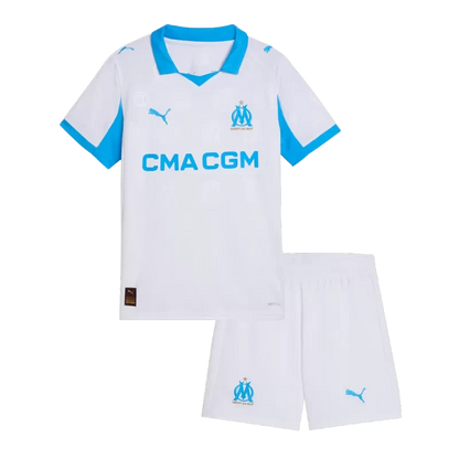 Kid's Marseille Home Soccer Jerseys Kit (Jersey+Shorts) 2025/26 Top Koszulki Pilka Sklep