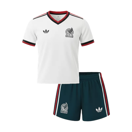 Kid's Mexico Away Jerseys Kit(Jersey+Shorts) 2026 Top Koszulki Pilka Sklep