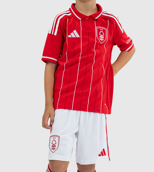 Kid's Nottingham Forest Home Soccer Jersey Kit(Jersey+Shorts) 2025/26 Top Koszulki Pilka Sklep