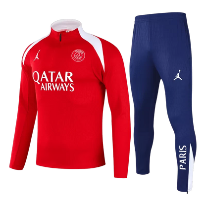 Kid's PSG 1/4 Zip Training Kit (Jacket+Pants) 2025/26 - Red Top Koszulki Pilka Sklep