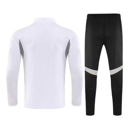 Kid's Real Madrid 1/4 Zip Training Kit (Jacket+Pants) 2025/26 - White Top Koszulki Pilka Sklep