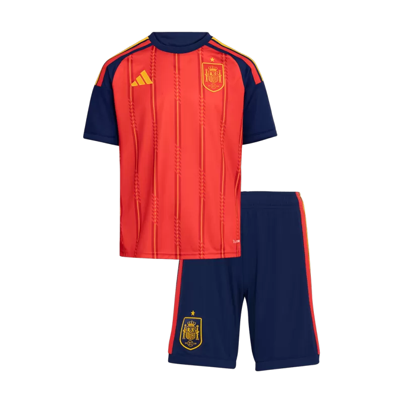 Kid's Spain Home Soccer Jersey Kit(Jersey+Shorts) 2026 Top Koszulki Pilka Sklep