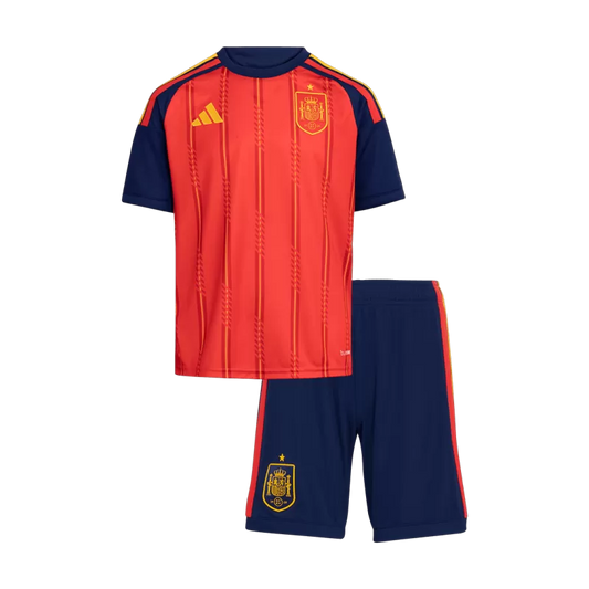 Kid's Spain Home Soccer Jersey Kit(Jersey+Shorts) 2026 Top Koszulki Pilka Sklep
