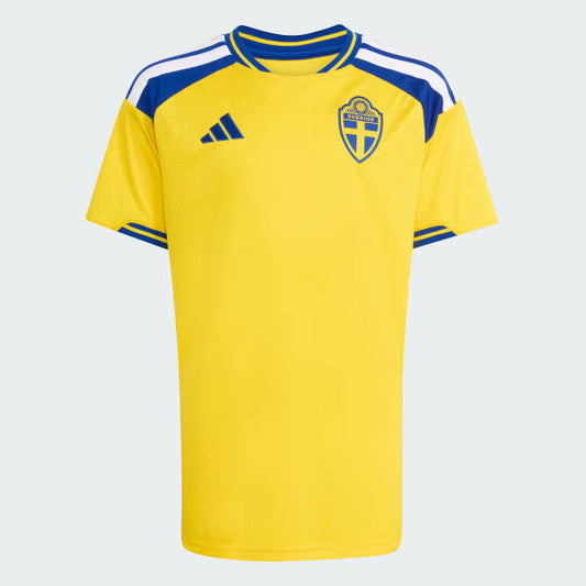 Kid's Sweden Home Soccer Jersey 2026 Top Koszulki Pilka Sklep