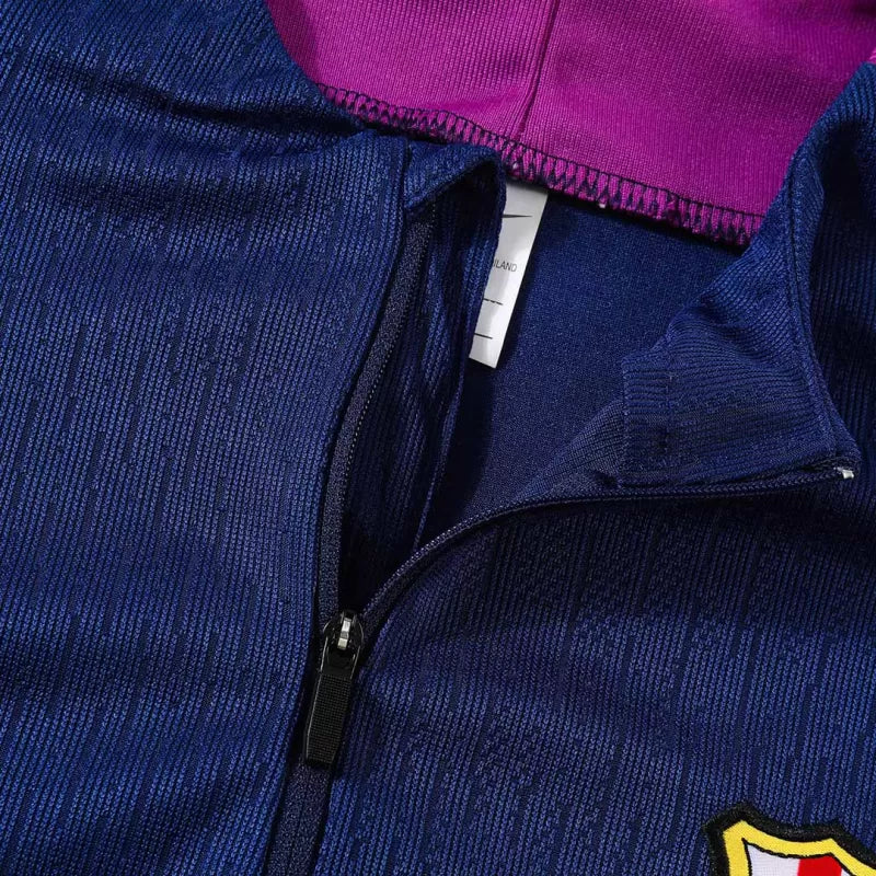 Kids Barcelona 1/4 Zip Training Kit (Jacket + Pants) 2025/26 - Navy Top Koszulki Pilka Sklep