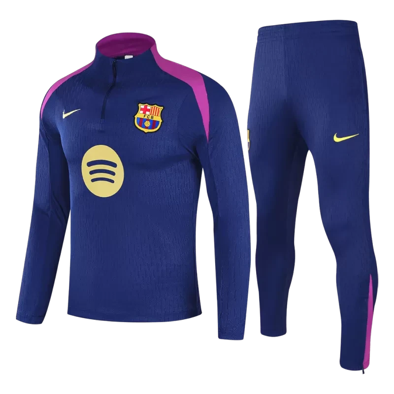 Kids Barcelona 1/4 Zip Training Kit (Jacket + Pants) 2025/26 - Navy Top Koszulki Pilka Sklep
