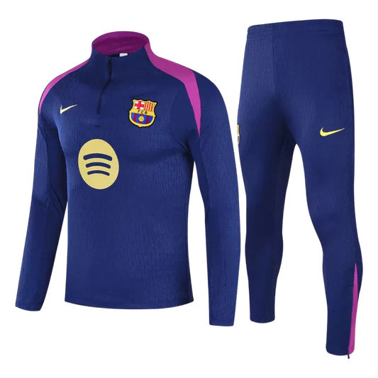 Kids Barcelona 1/4 Zip Training Kit (Jacket + Pants) 2025/26 - Navy Top Koszulki Pilka Sklep