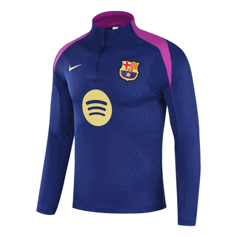 Kids Barcelona 1/4 Zip Training Kit (Jacket + Pants) 2025/26 - Navy Top Koszulki Pilka Sklep
