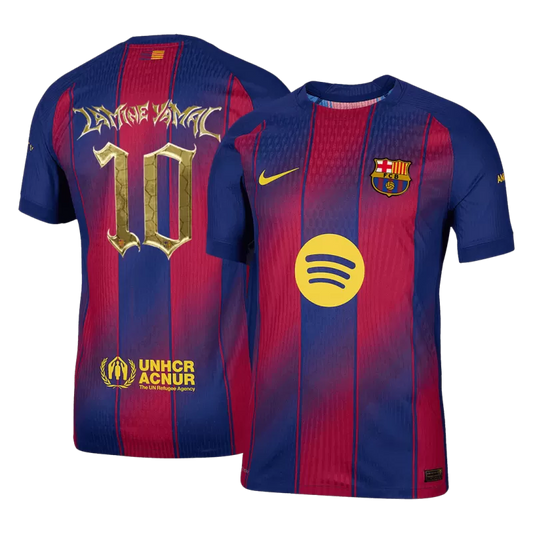 Player Version LAMINE YAMAL #10 Barcelona Home Soccer Jersey 2025/26- Kopa Trophy Edition - Slim Fit
