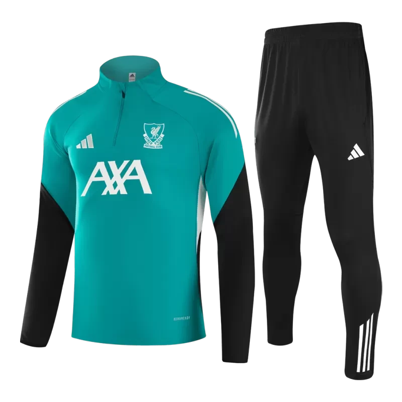 Kids Liverpool 1/4 Zip Training Jacket Kit (Jacket+Pants) 2025/26 - Green Top Koszulki Pilka Sklep