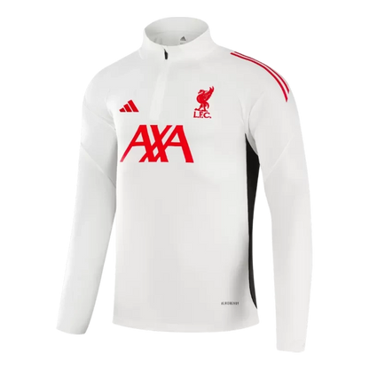 Kids Liverpool 1/4 Zip Training Jacket Kit (Jacket+Pants) 2025/26 - White Top Koszulki Pilka Sklep