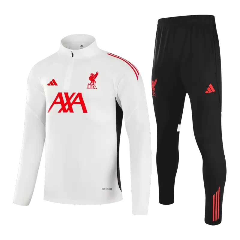 Liverpool 1/4 Zip Training Jacket Kit (Jacket+Pants) 2025/26 - White Top Koszulki Pilka Sklep