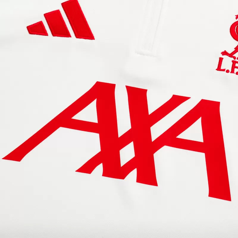 Kids Liverpool 1/4 Zip Training Jacket Kit (Jacket+Pants) 2025/26 - White Top Koszulki Pilka Sklep