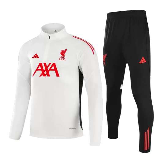 Kids Liverpool 1/4 Zip Training Jacket Kit (Jacket+Pants) 2025/26 - White Top Koszulki Pilka Sklep
