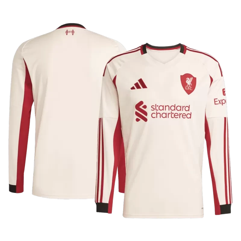 Liverpool Away Long Sleeve Soccer Jersey 2025/26 Top Koszulki Pilka Sklep