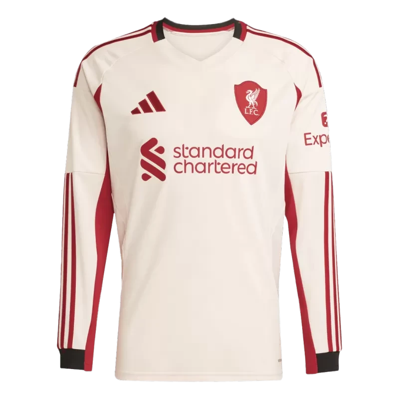 Liverpool Away Long Sleeve Soccer Jersey 2025/26 Top Koszulki Pilka Sklep