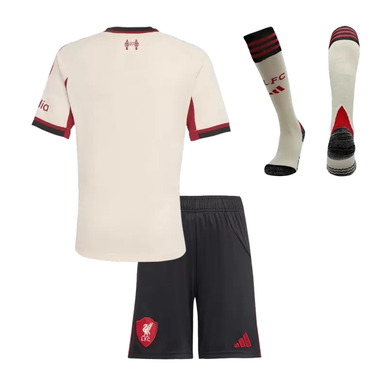 Kids Liverpool Away Soccer Jersey Kit (Jersey+Shorts+Socks) 2025/26 Top Koszulki Pilka Sklep