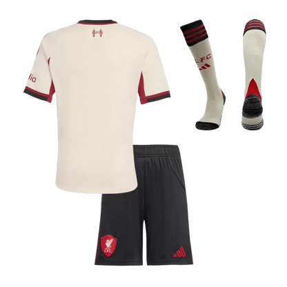 Kids Liverpool Away Soccer Jersey Kit (Jersey+Shorts+Socks) 2025/26 Top Koszulki Pilka Sklep