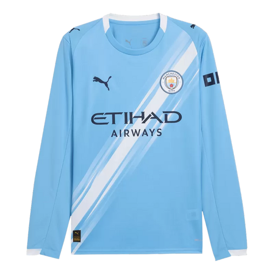 Manchester City Home Long Sleeve Soccer Jersey 2025/26 Top Koszulki Pilka Sklep