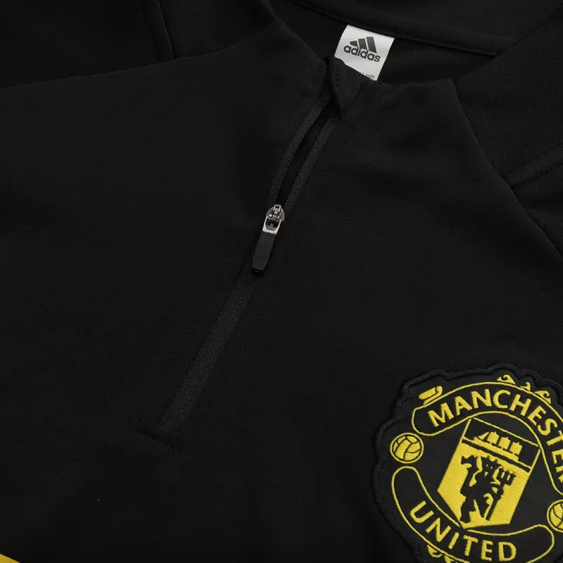 Manchester United 1/4 Zip Training Kit (Jacket+Pants) 2025/26 - Black Top Koszulki Pilka Sklep