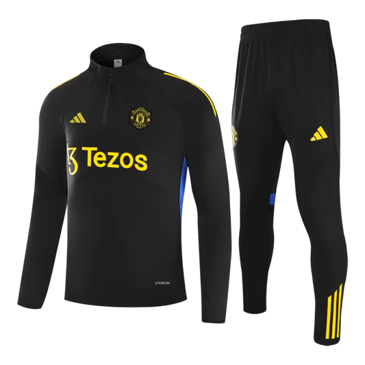 Manchester United 1/4 Zip Training Kit (Jacket+Pants) 2025/26 - Black Top Koszulki Pilka Sklep