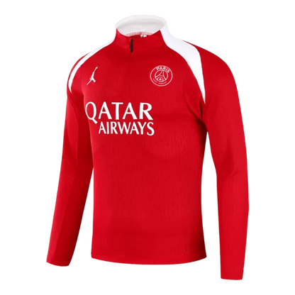 PSG 1/4 Zip Training Kit (Jacket+Pants) 2025/26 - Red Top Koszulki Pilka Sklep