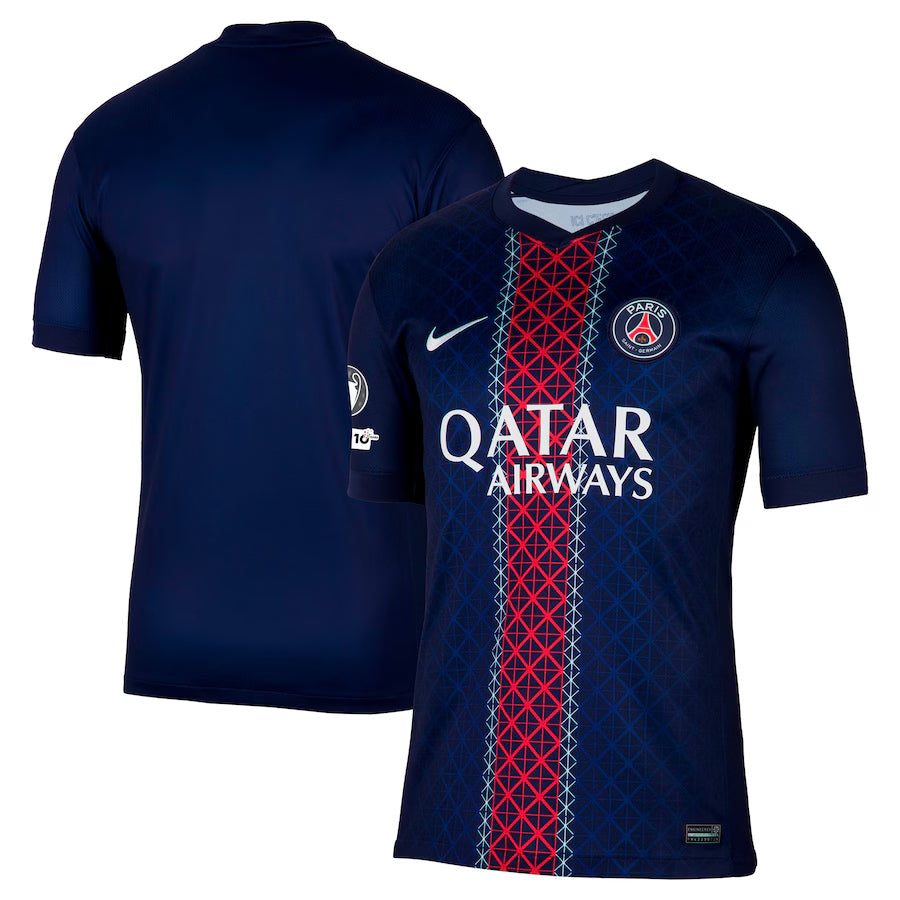 Koszulka meczowa PSG 2025-26 z plakietką Ligi Mistrzów i 10. rocznicy Fundacji UEFA Top Koszulki Pilka Sklep